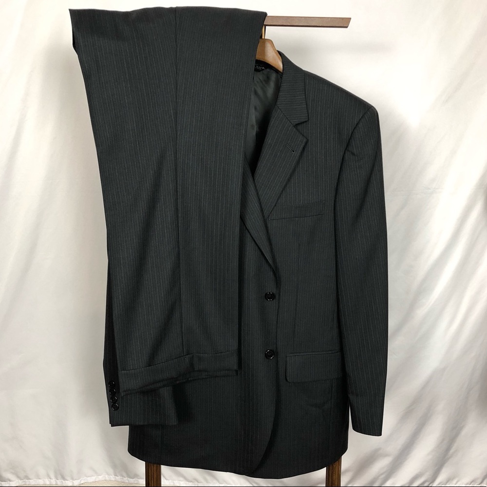 Jos A. Bank Grey Stripe Suit Jacket Pants
